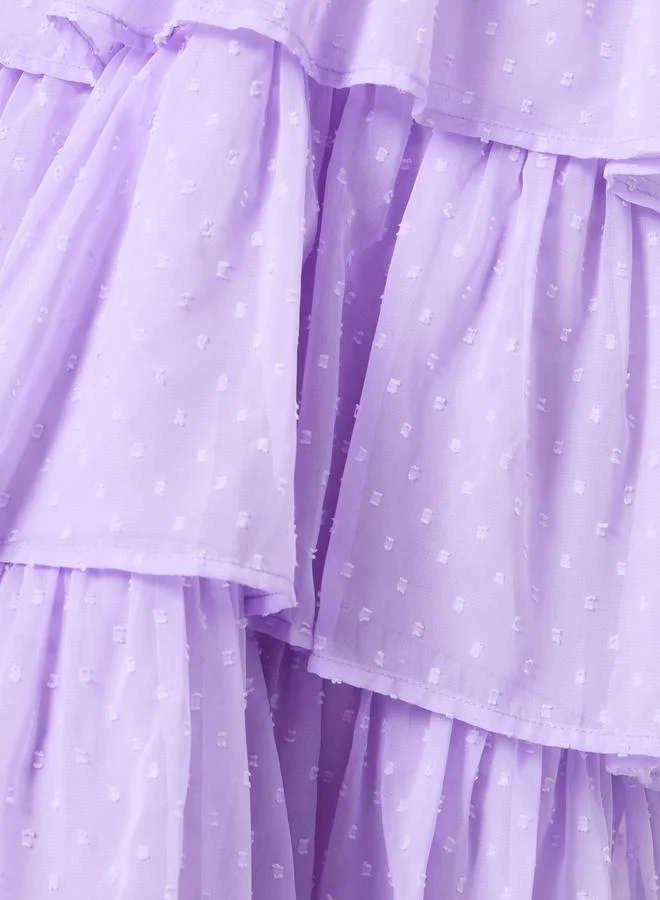 ستايلي فستان دوبي متعدد الطبقات بلا أكمام